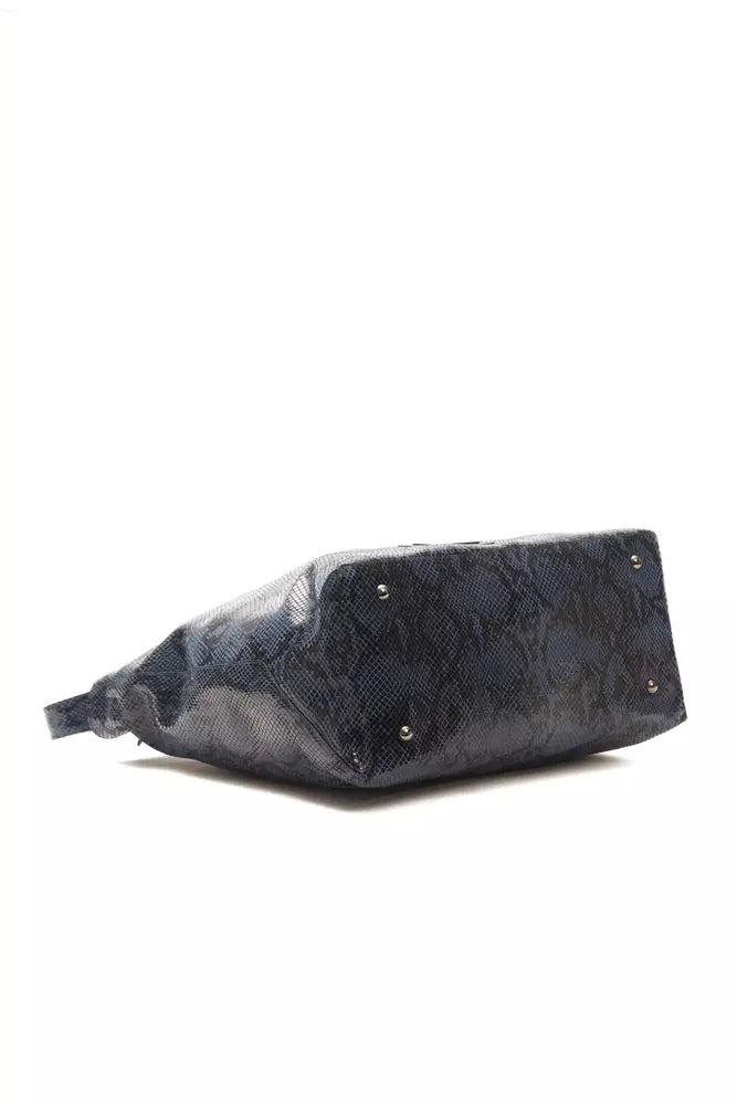 Pompei Donatella Blue Leather Women's Shoulder Bag